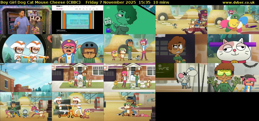 Boy Girl Dog Cat Mouse Cheese (CBBC) Friday 7 November 2025 15:35 - 15:45