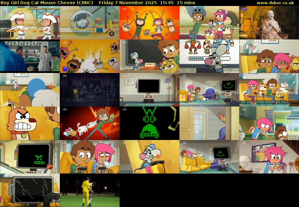 Boy Girl Dog Cat Mouse Cheese (CBBC) Friday 7 November 2025 15:45 - 16:00