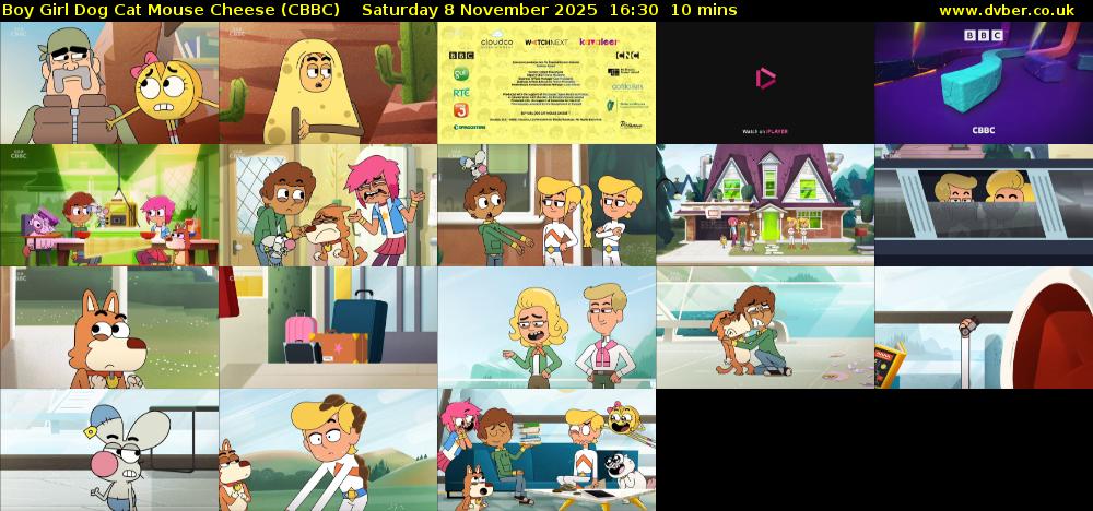 Boy Girl Dog Cat Mouse Cheese (CBBC) Saturday 8 November 2025 16:30 - 16:40
