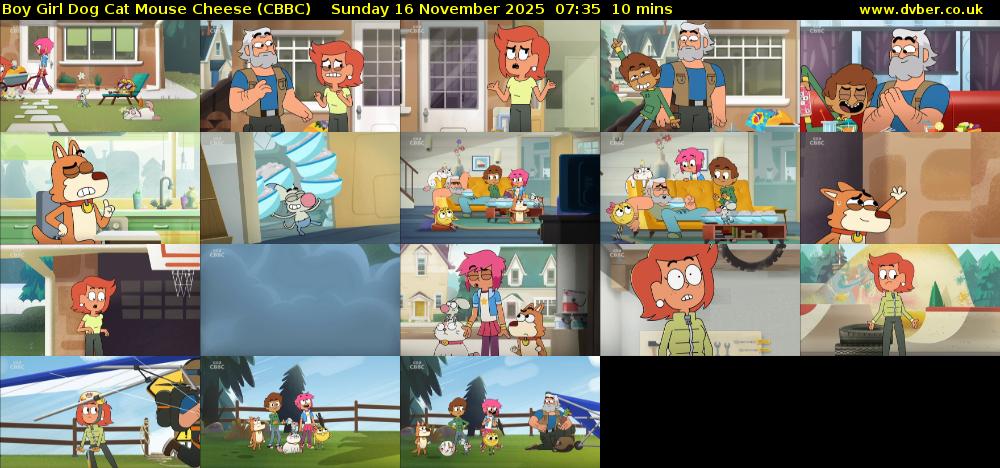 Boy Girl Dog Cat Mouse Cheese (CBBC) Sunday 16 November 2025 07:35 - 07:45