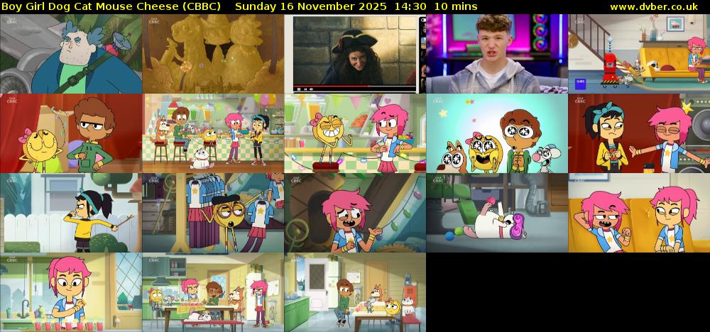 Boy Girl Dog Cat Mouse Cheese (CBBC) Sunday 16 November 2025 14:30 - 14:40