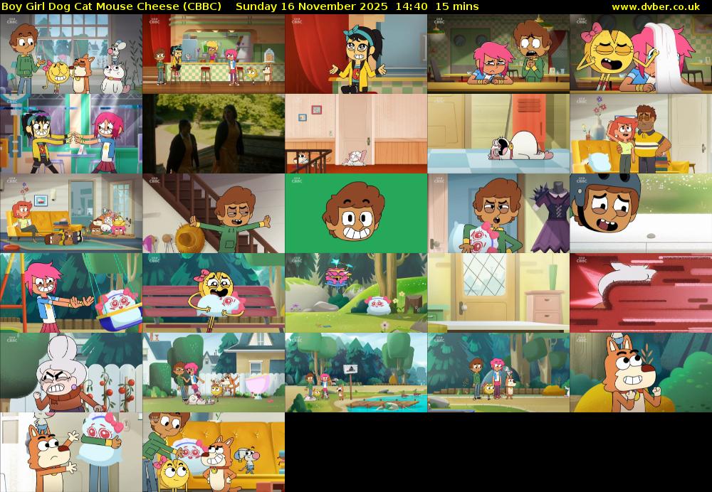 Boy Girl Dog Cat Mouse Cheese (CBBC) Sunday 16 November 2025 14:40 - 14:55