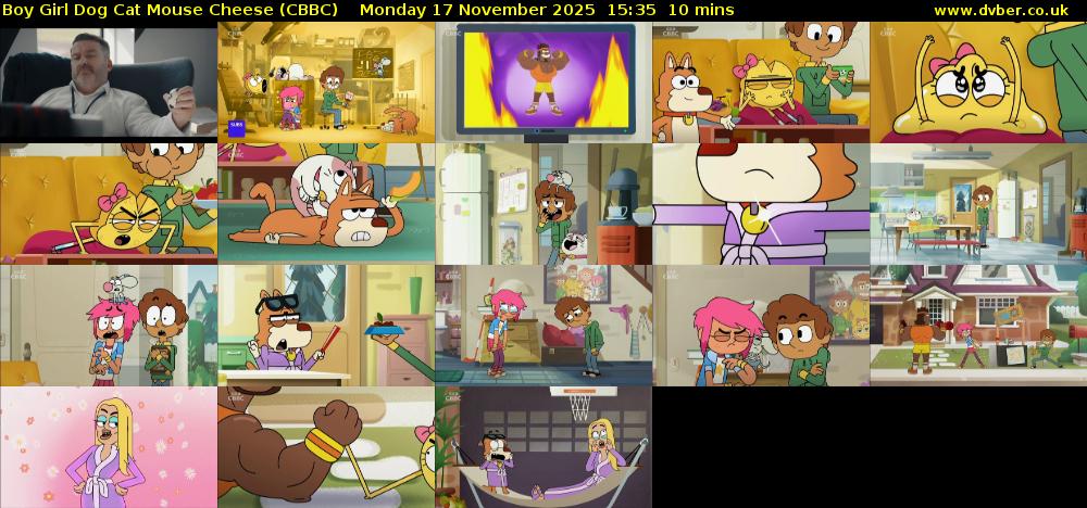 Boy Girl Dog Cat Mouse Cheese (CBBC) Monday 17 November 2025 15:35 - 15:45