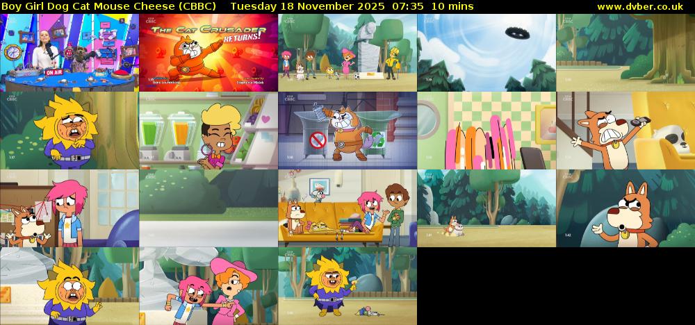 Boy Girl Dog Cat Mouse Cheese (CBBC) Tuesday 18 November 2025 07:35 - 07:45