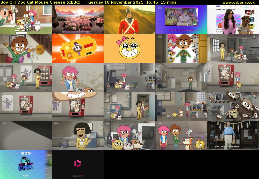 Boy Girl Dog Cat Mouse Cheese (CBBC) Tuesday 18 November 2025 15:45 - 16:00