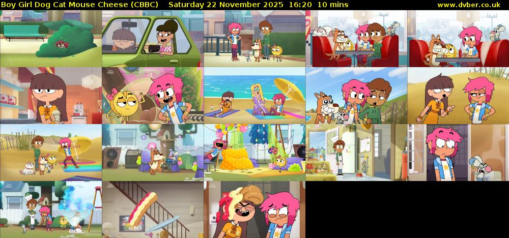 Boy Girl Dog Cat Mouse Cheese (CBBC) Saturday 22 November 2025 16:20 - 16:30