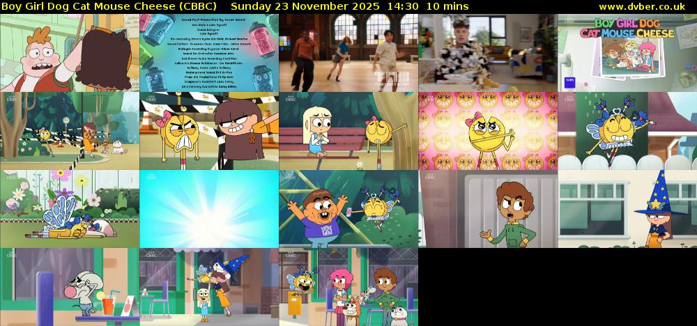 Boy Girl Dog Cat Mouse Cheese (CBBC) Sunday 23 November 2025 14:30 - 14:40