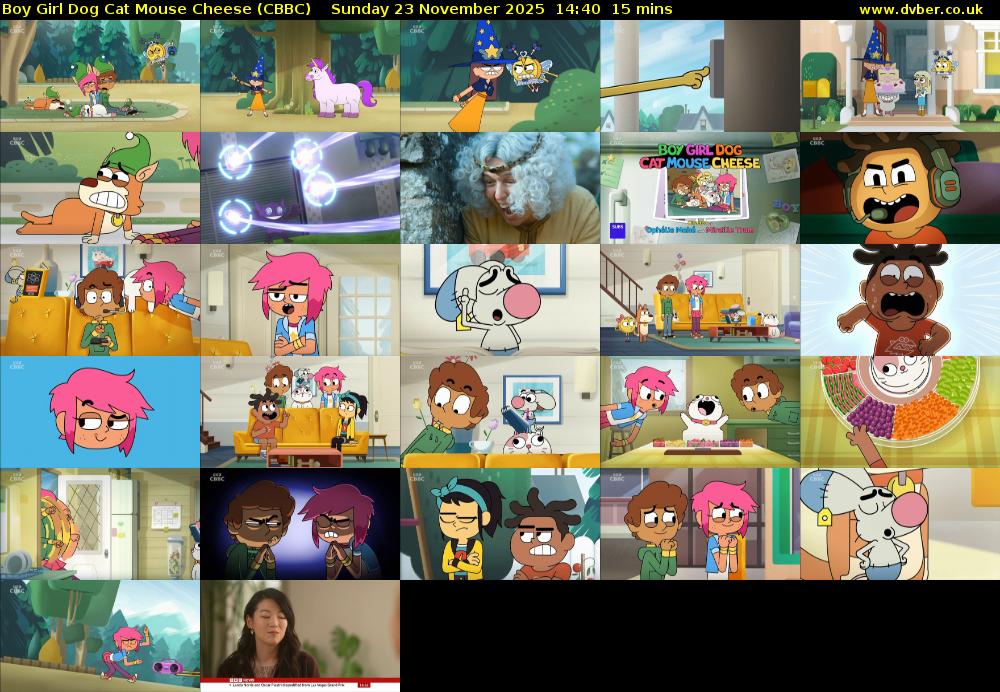 Boy Girl Dog Cat Mouse Cheese (CBBC) Sunday 23 November 2025 14:40 - 14:55
