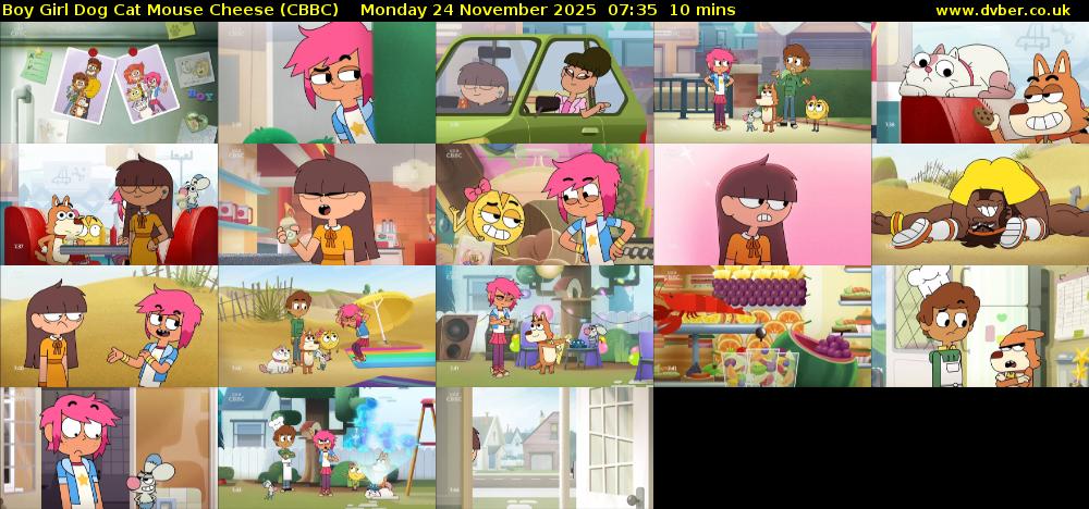Boy Girl Dog Cat Mouse Cheese (CBBC) Monday 24 November 2025 07:35 - 07:45