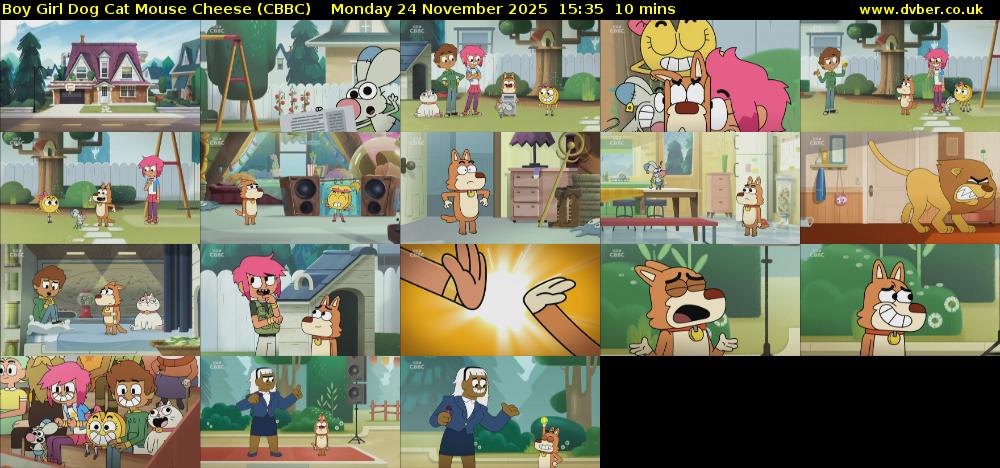 Boy Girl Dog Cat Mouse Cheese (CBBC) Monday 24 November 2025 15:35 - 15:45