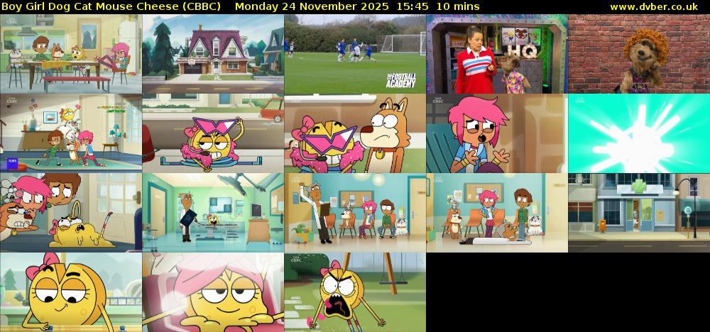 Boy Girl Dog Cat Mouse Cheese (CBBC) Monday 24 November 2025 15:45 - 15:55