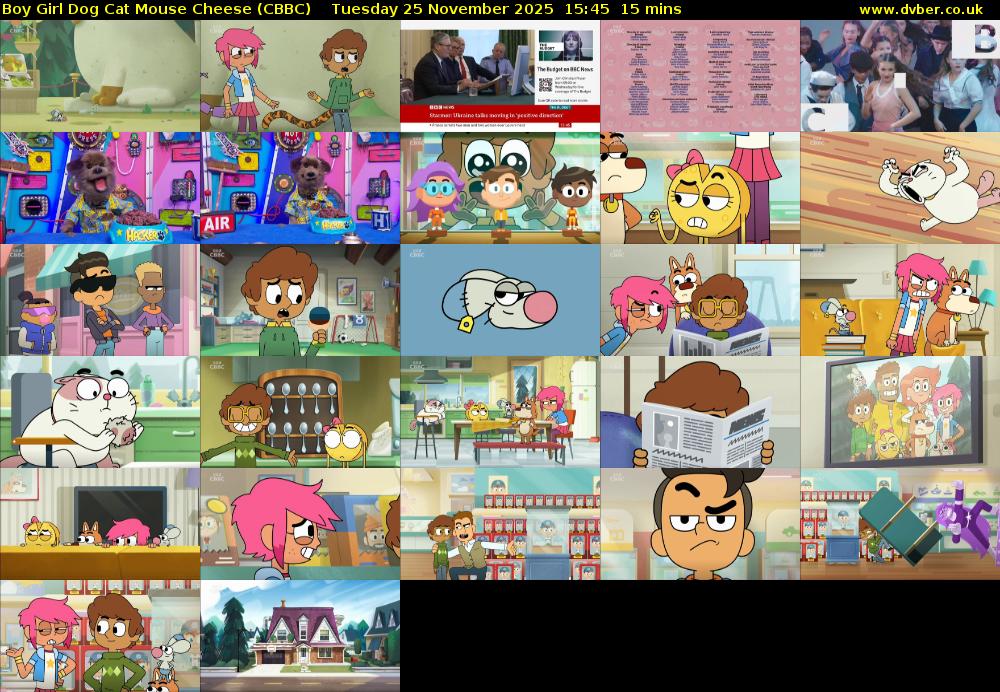 Boy Girl Dog Cat Mouse Cheese (CBBC) Tuesday 25 November 2025 15:45 - 16:00