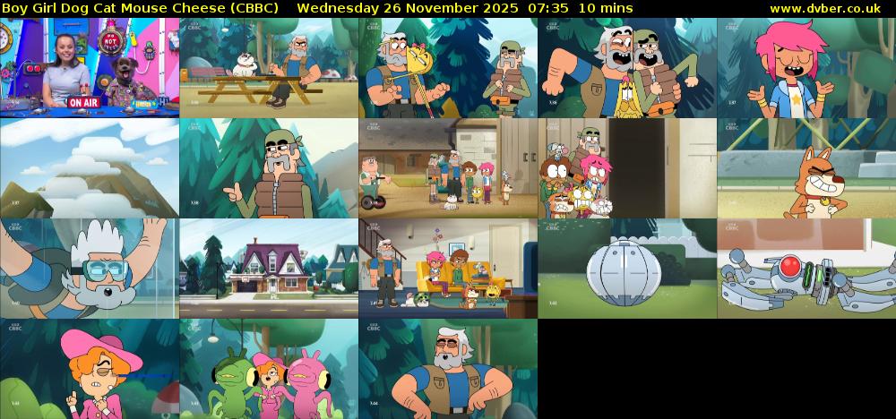 Boy Girl Dog Cat Mouse Cheese (CBBC) Wednesday 26 November 2025 07:35 - 07:45