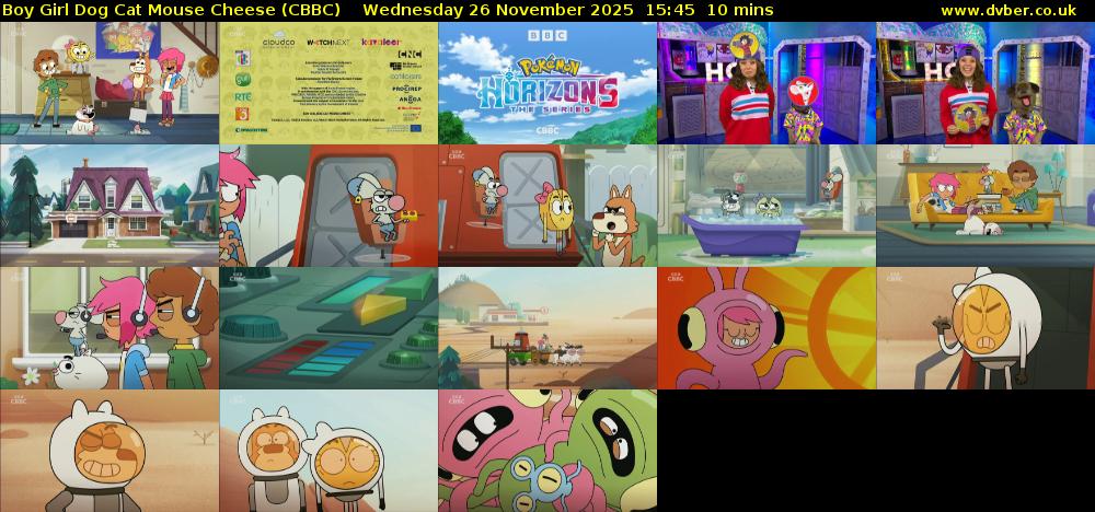 Boy Girl Dog Cat Mouse Cheese (CBBC) Wednesday 26 November 2025 15:45 - 15:55