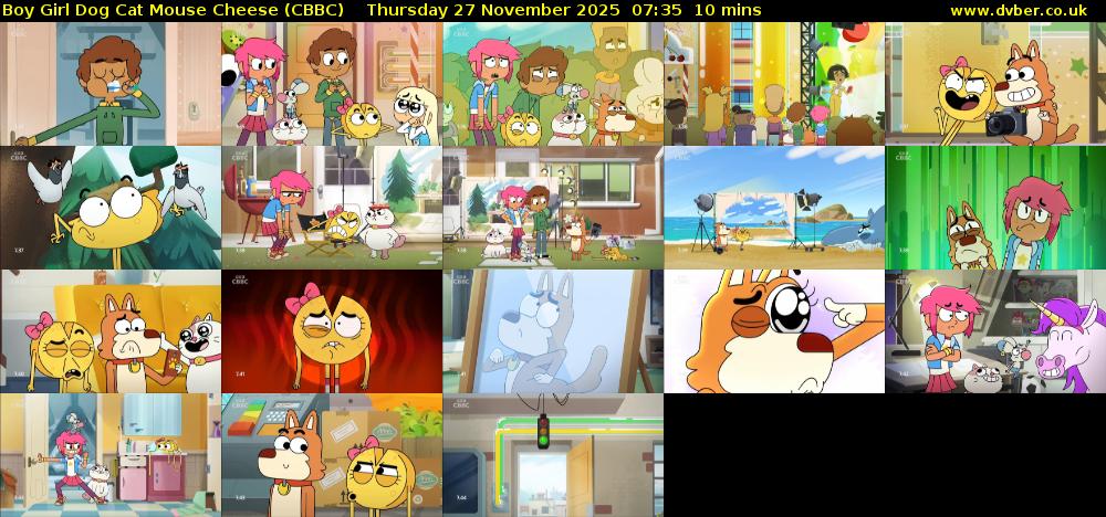 Boy Girl Dog Cat Mouse Cheese (CBBC) Thursday 27 November 2025 07:35 - 07:45