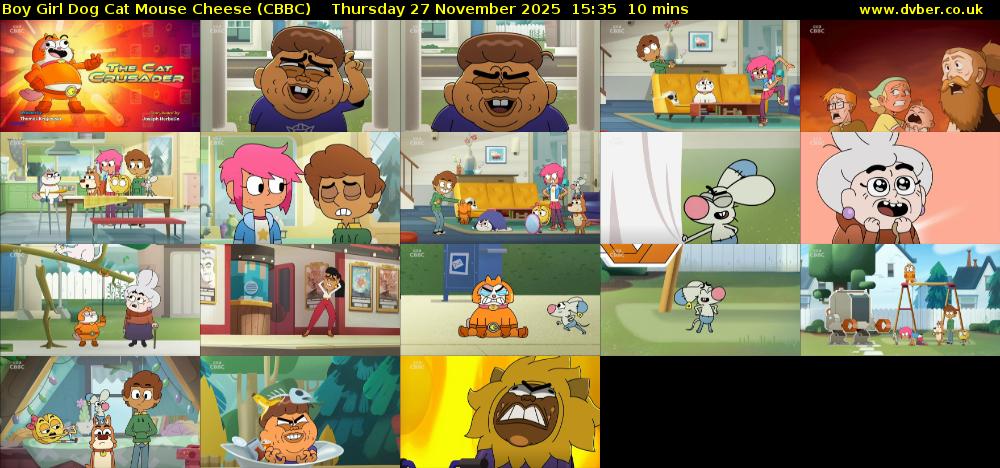 Boy Girl Dog Cat Mouse Cheese (CBBC) Thursday 27 November 2025 15:35 - 15:45