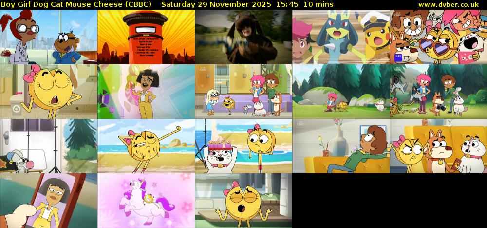 Boy Girl Dog Cat Mouse Cheese (CBBC) Saturday 29 November 2025 15:45 - 15:55
