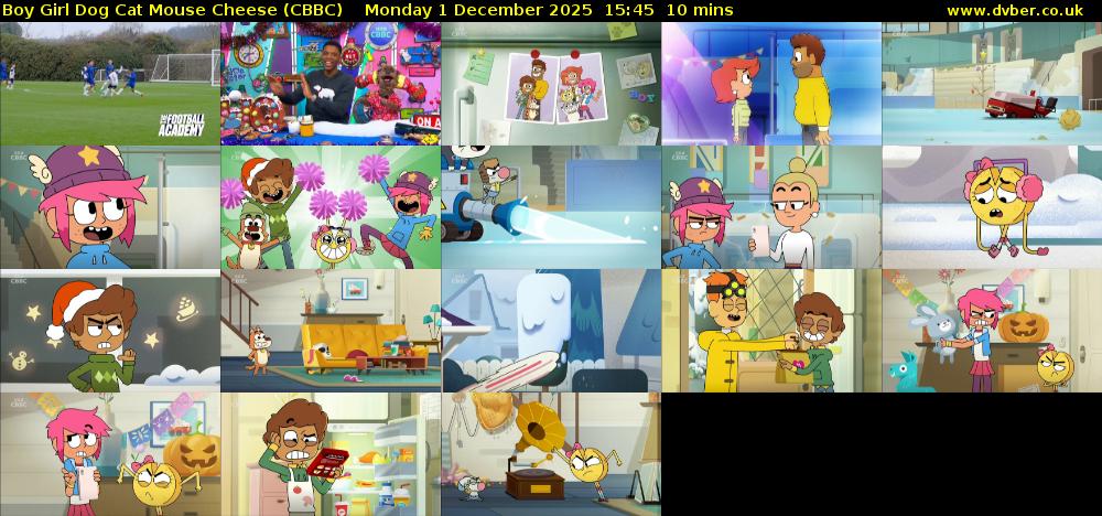 Boy Girl Dog Cat Mouse Cheese (CBBC) Monday 1 December 2025 15:45 - 15:55
