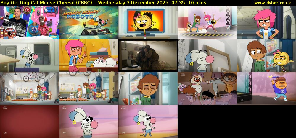 Boy Girl Dog Cat Mouse Cheese (CBBC) Wednesday 3 December 2025 07:35 - 07:45