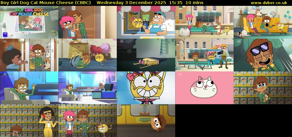 Boy Girl Dog Cat Mouse Cheese (CBBC) Wednesday 3 December 2025 15:35 - 15:45