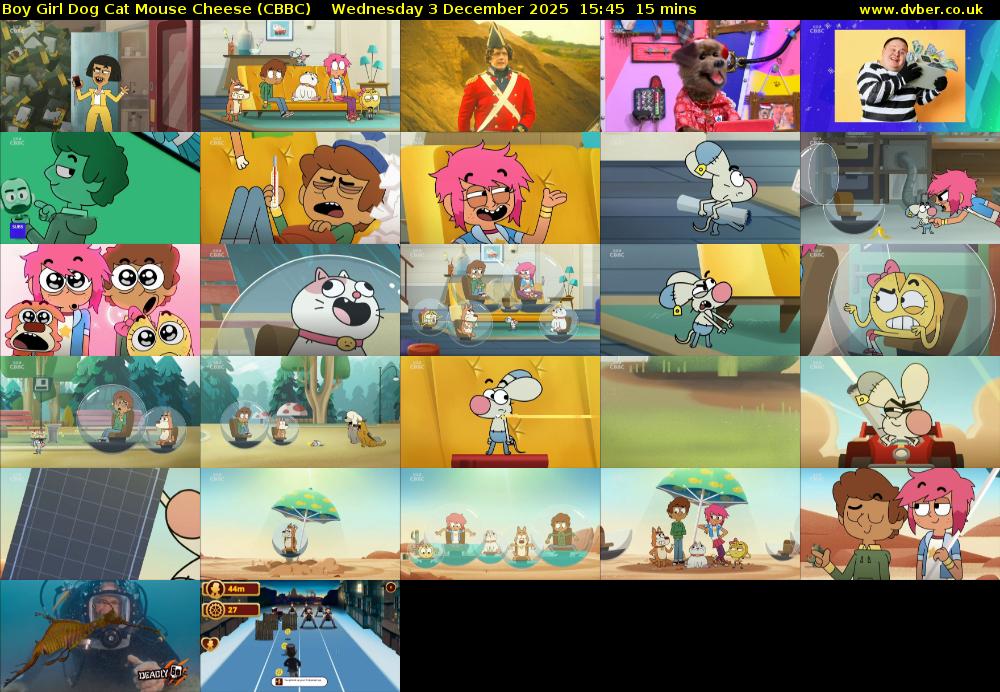 Boy Girl Dog Cat Mouse Cheese (CBBC) Wednesday 3 December 2025 15:45 - 16:00