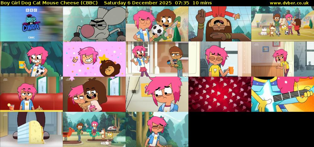 Boy Girl Dog Cat Mouse Cheese (CBBC) Saturday 6 December 2025 07:35 - 07:45