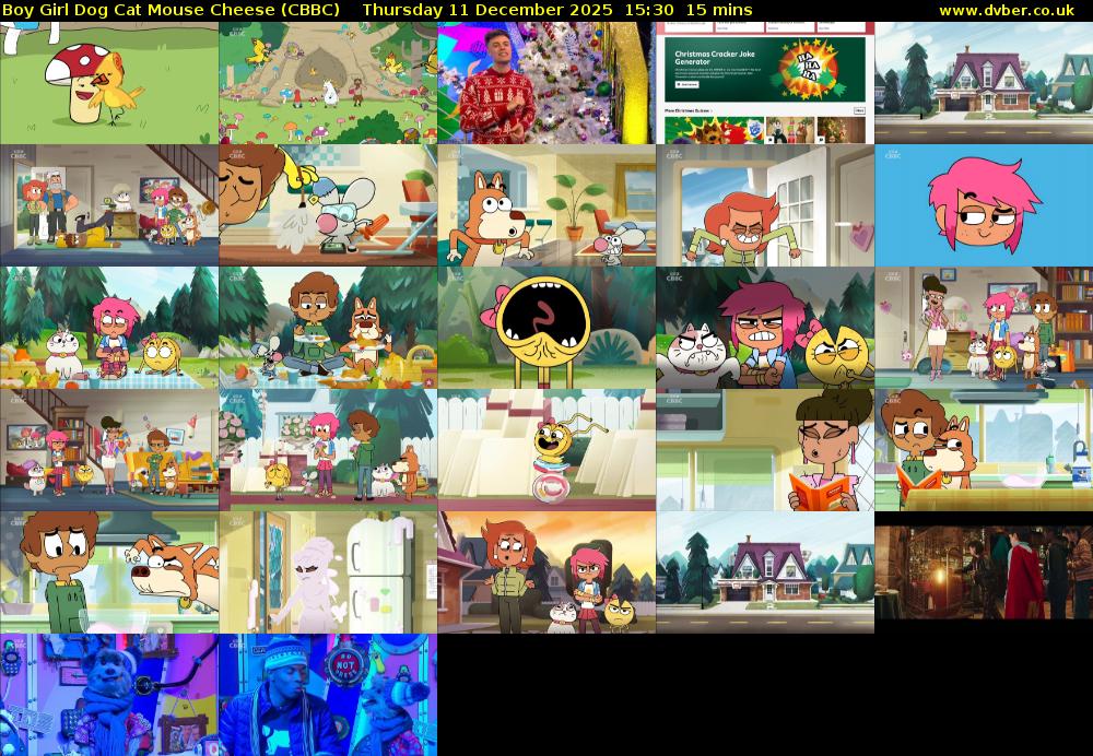 Boy Girl Dog Cat Mouse Cheese (CBBC) Thursday 11 December 2025 15:30 - 15:45