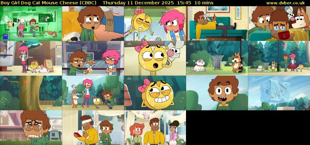 Boy Girl Dog Cat Mouse Cheese (CBBC) Thursday 11 December 2025 15:45 - 15:55