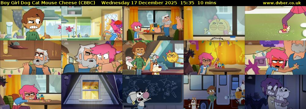 Boy Girl Dog Cat Mouse Cheese (CBBC) Wednesday 17 December 2025 15:35 - 15:45