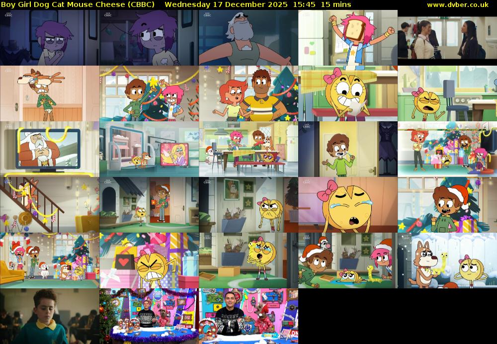 Boy Girl Dog Cat Mouse Cheese (CBBC) Wednesday 17 December 2025 15:45 - 16:00