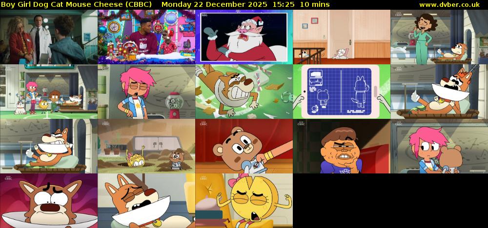 Boy Girl Dog Cat Mouse Cheese (CBBC) Monday 22 December 2025 15:25 - 15:35