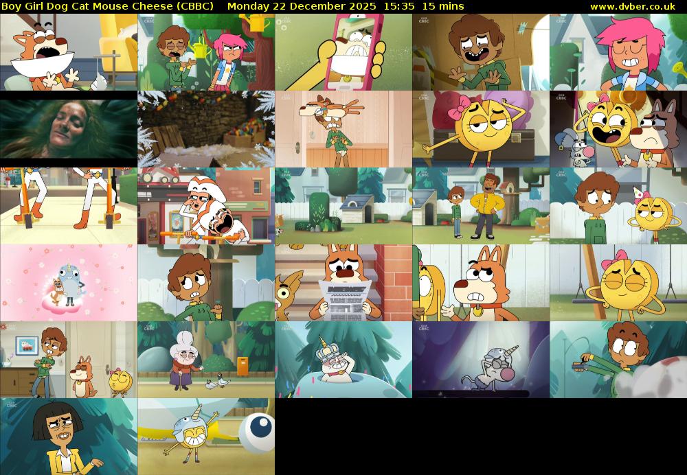 Boy Girl Dog Cat Mouse Cheese (CBBC) Monday 22 December 2025 15:35 - 15:50
