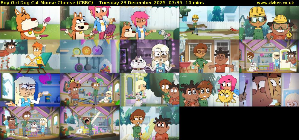 Boy Girl Dog Cat Mouse Cheese (CBBC) Tuesday 23 December 2025 07:35 - 07:45