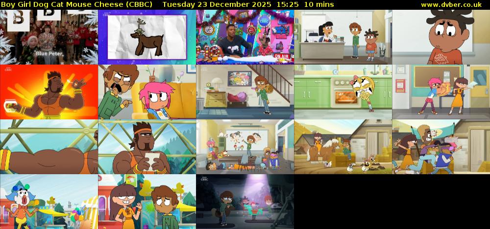 Boy Girl Dog Cat Mouse Cheese (CBBC) Tuesday 23 December 2025 15:25 - 15:35