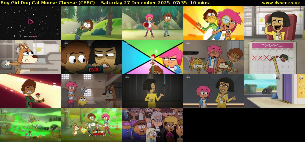 Boy Girl Dog Cat Mouse Cheese (CBBC) Saturday 27 December 2025 07:35 - 07:45