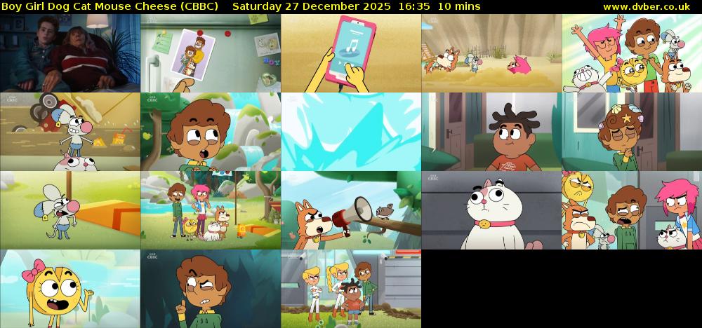 Boy Girl Dog Cat Mouse Cheese (CBBC) Saturday 27 December 2025 16:35 - 16:45