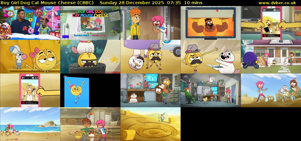 Boy Girl Dog Cat Mouse Cheese (CBBC) Sunday 28 December 2025 07:35 - 07:45