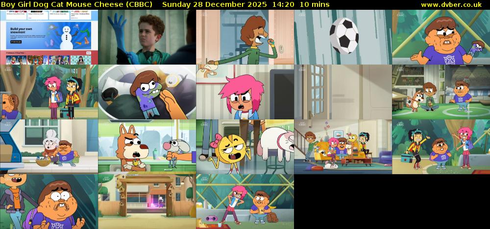 Boy Girl Dog Cat Mouse Cheese (CBBC) Sunday 28 December 2025 14:20 - 14:30
