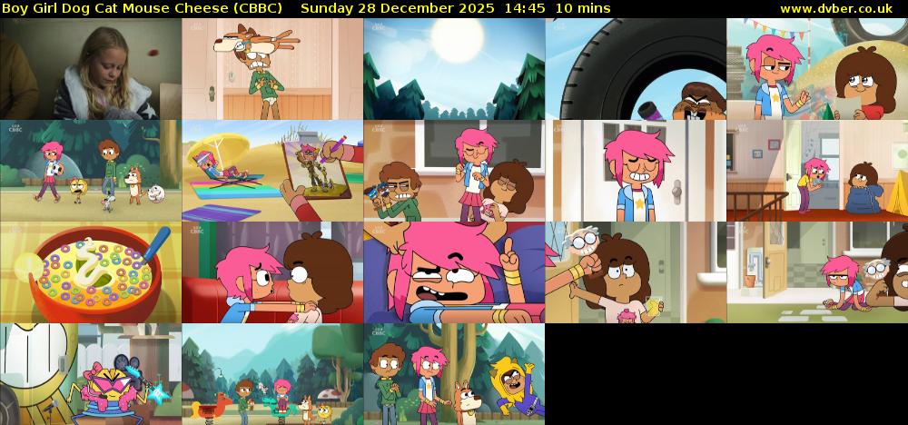 Boy Girl Dog Cat Mouse Cheese (CBBC) Sunday 28 December 2025 14:45 - 14:55