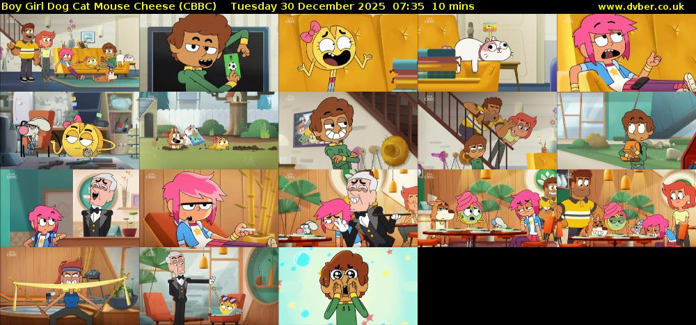 Boy Girl Dog Cat Mouse Cheese (CBBC) Tuesday 30 December 2025 07:35 - 07:45