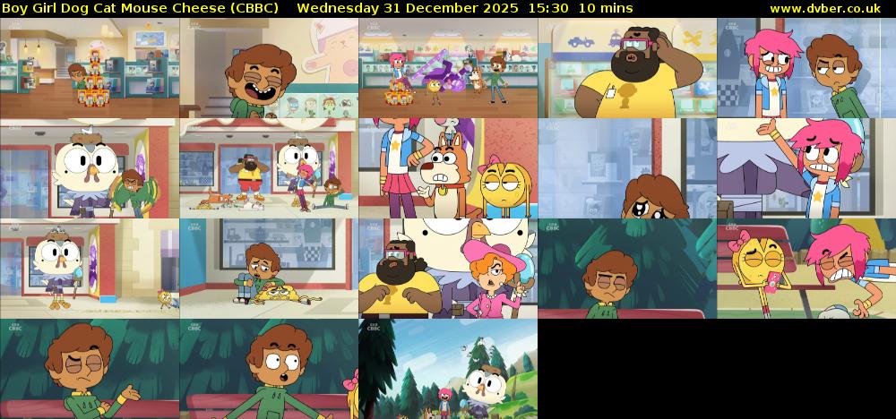 Boy Girl Dog Cat Mouse Cheese (CBBC) Wednesday 31 December 2025 15:30 - 15:40