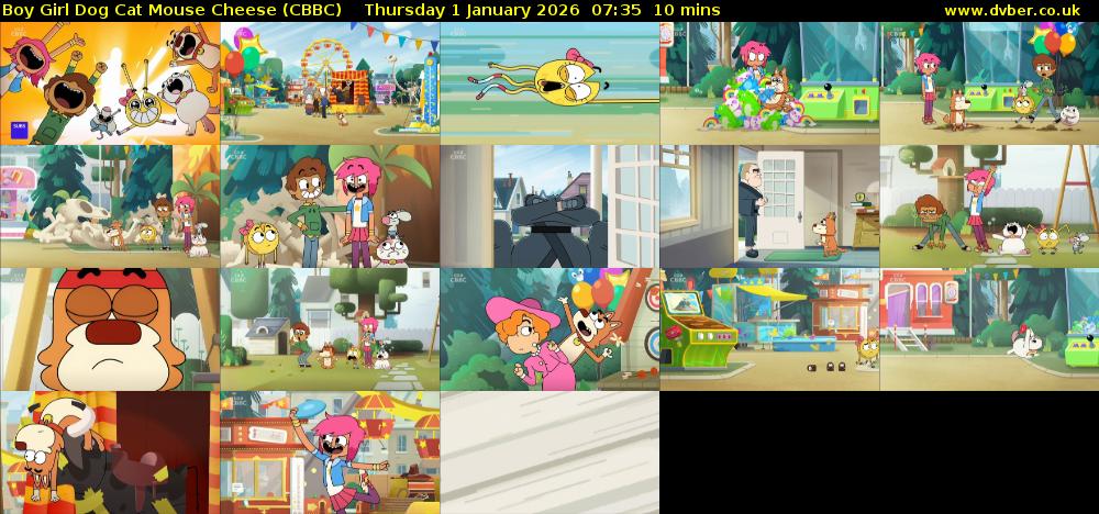 Boy Girl Dog Cat Mouse Cheese (CBBC) Thursday 1 January 2026 07:35 - 07:45