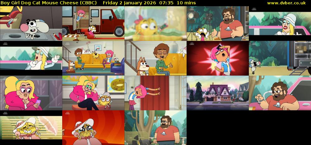 Boy Girl Dog Cat Mouse Cheese (CBBC) Friday 2 January 2026 07:35 - 07:45