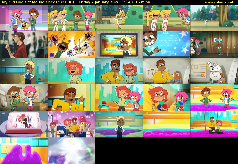 Boy Girl Dog Cat Mouse Cheese (CBBC) Friday 2 January 2026 15:40 - 15:55