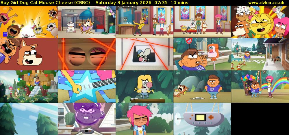 Boy Girl Dog Cat Mouse Cheese (CBBC) Saturday 3 January 2026 07:35 - 07:45