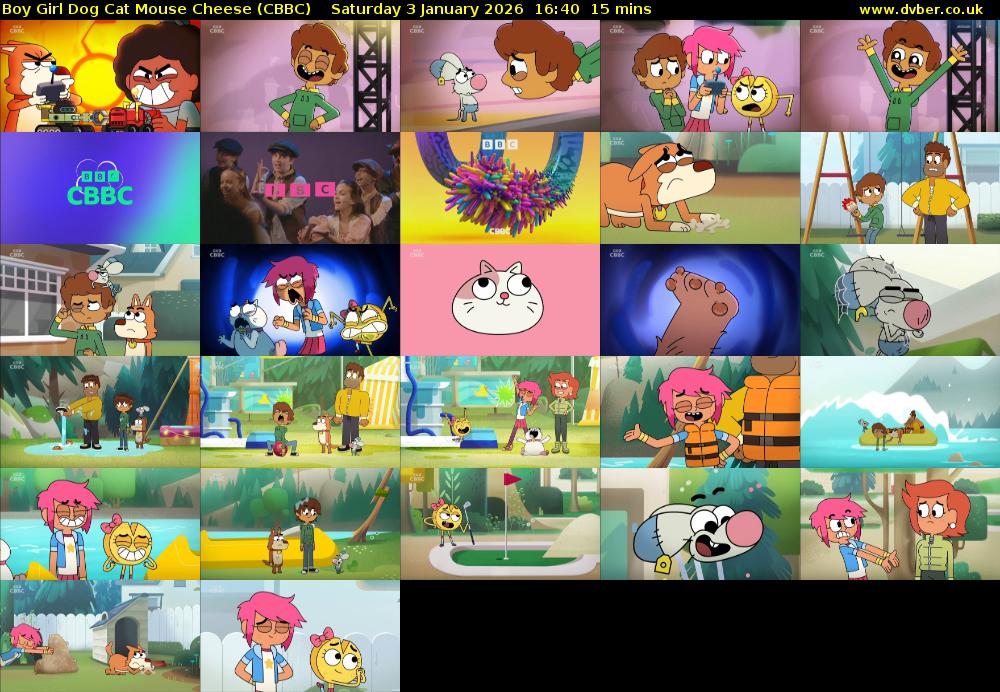Boy Girl Dog Cat Mouse Cheese (CBBC) Saturday 3 January 2026 16:40 - 16:55