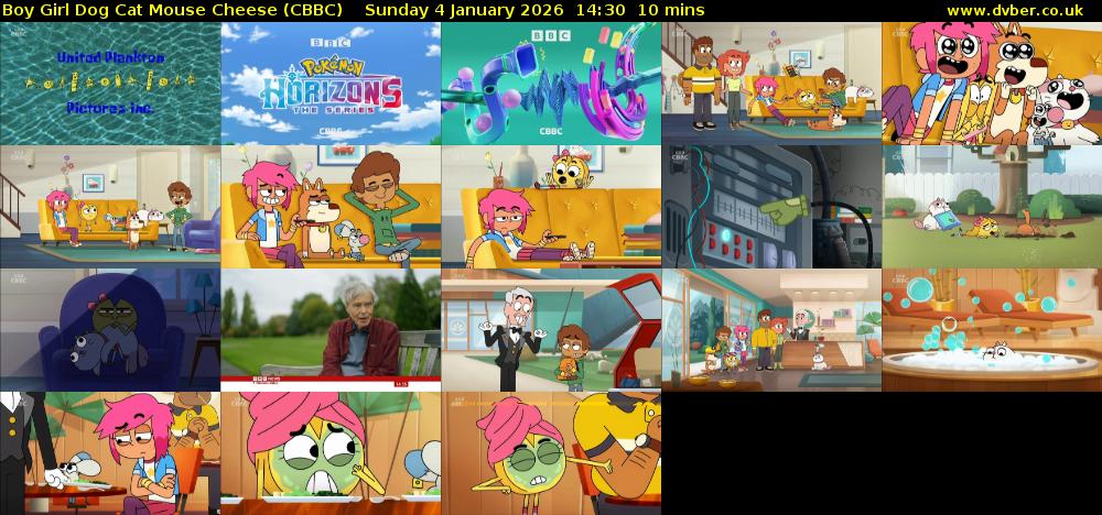 Boy Girl Dog Cat Mouse Cheese (CBBC) Sunday 4 January 2026 14:30 - 14:40