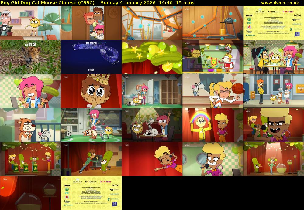 Boy Girl Dog Cat Mouse Cheese (CBBC) Sunday 4 January 2026 14:40 - 14:55
