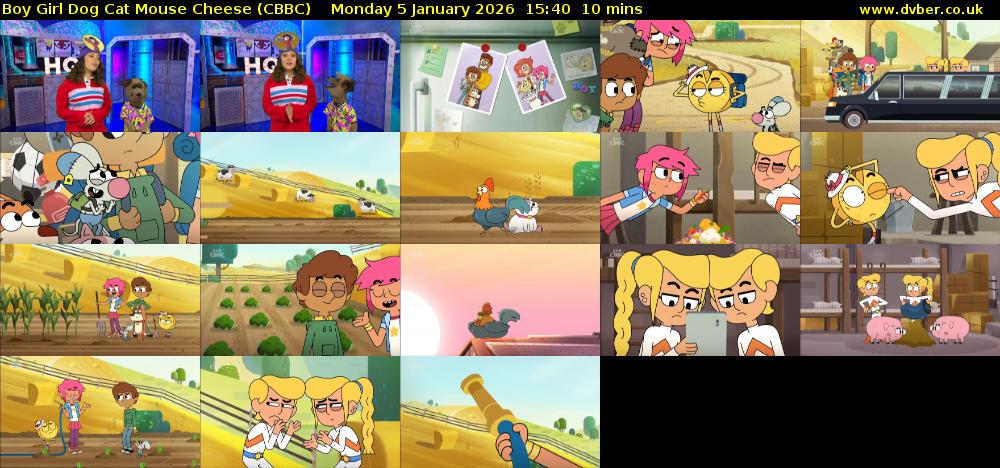 Boy Girl Dog Cat Mouse Cheese (CBBC) Monday 5 January 2026 15:40 - 15:50