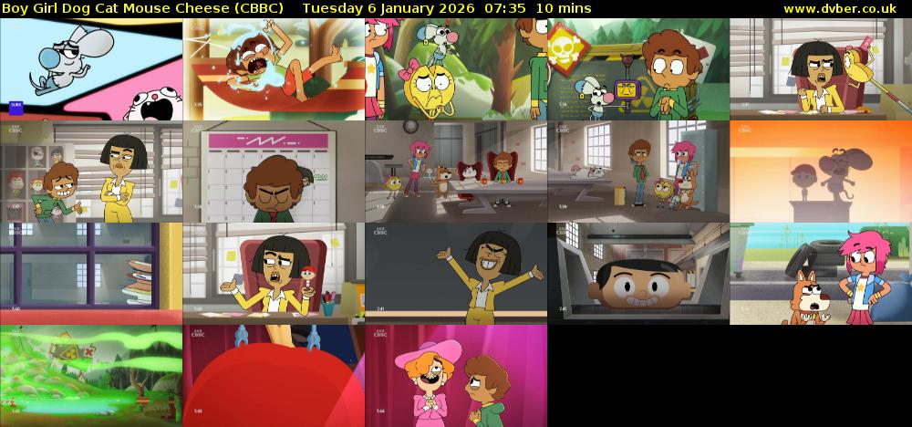Boy Girl Dog Cat Mouse Cheese (CBBC) Tuesday 6 January 2026 07:35 - 07:45
